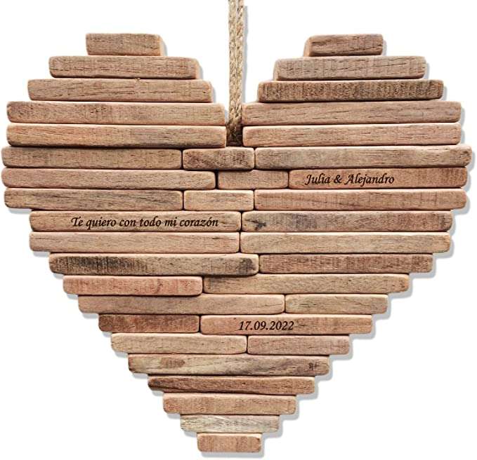 Corazón de Madera para escribir pERSONALIZADO