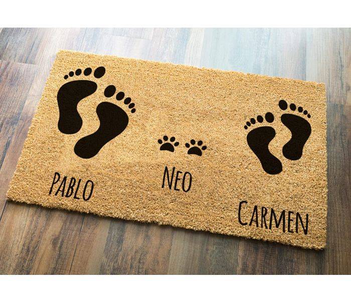 Felpudo personalizado familia perro