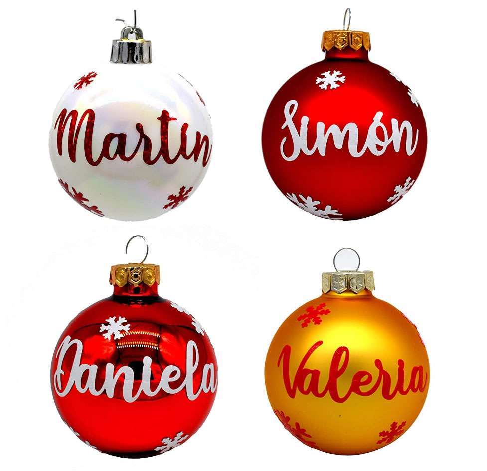bola de navidad personalizada con nombre impreso