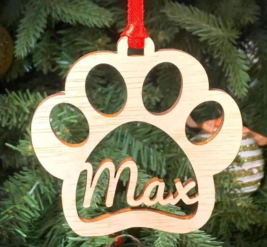 Adorno Navidad para perro o gato en madera